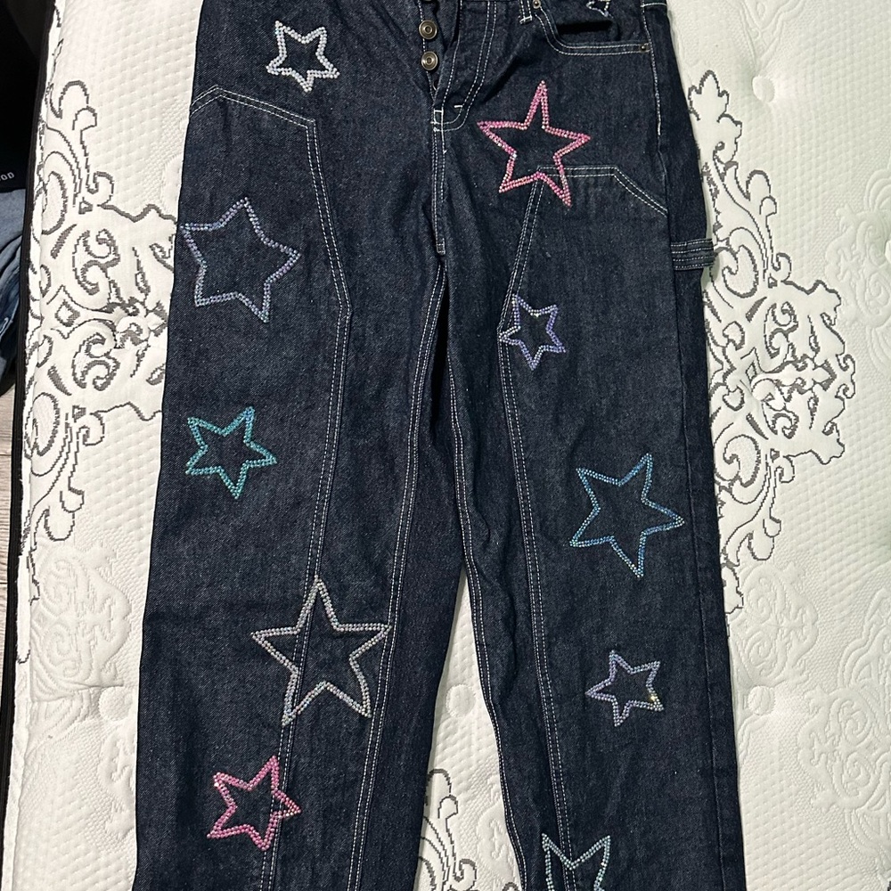 Star Embroidered Women's Jeans